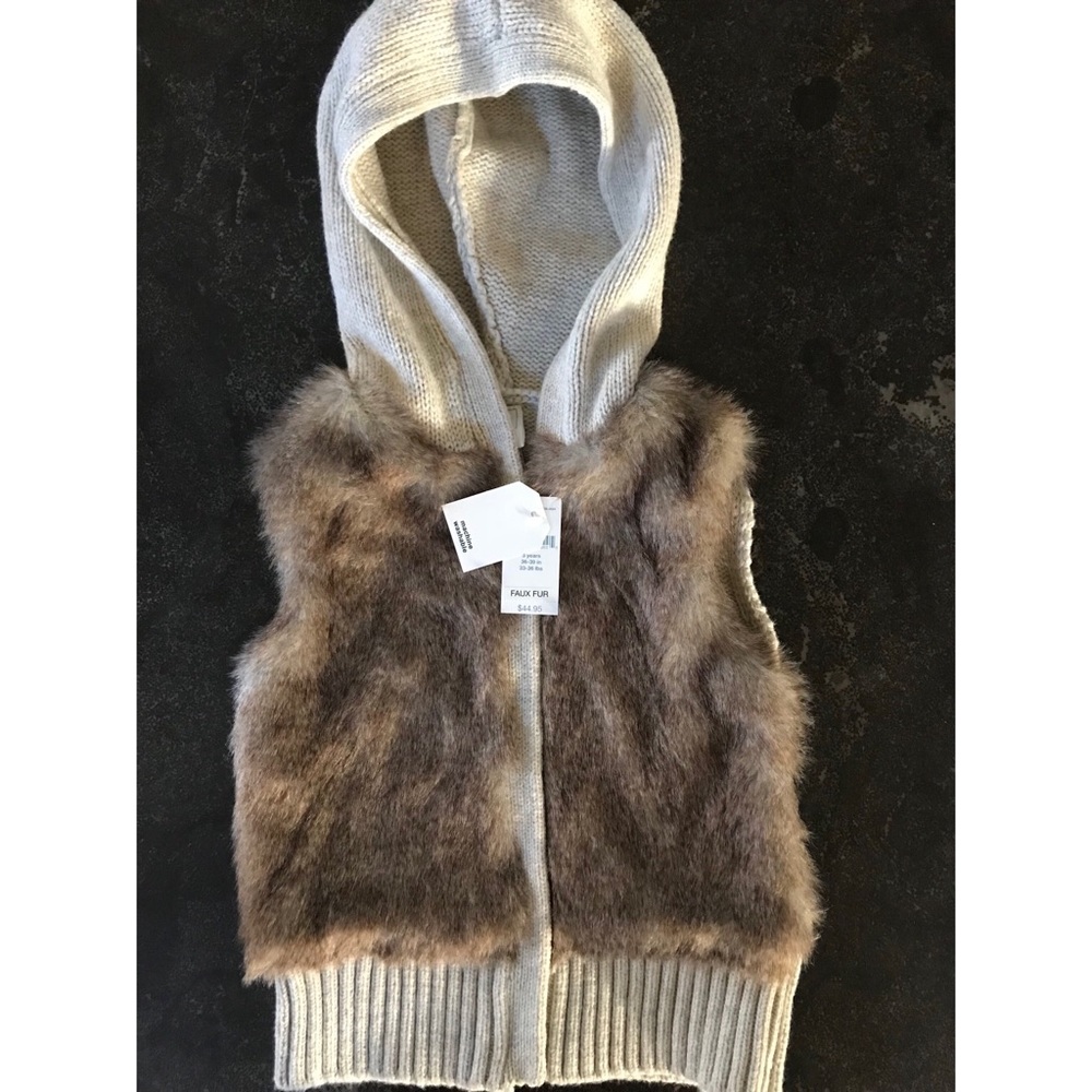 SOLD on M-Gap Faux Fur Hooded Vest